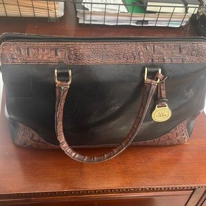 Vintage BRAHMIN Tuscan Black and Brown Croc Bag